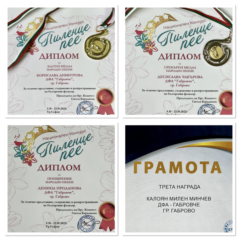 Снимка за НОВИ НАГРАДИ ЗА ИЗПЪЛНИТЕЛИ ОТ ДФА "ГАБРОВЧЕ"