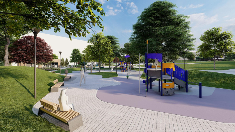 Снимка за Теренът до новия храм в Габрово става прекрасен...